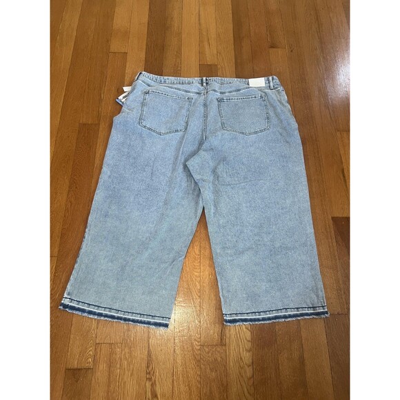 Edited by Remi Bader Jeans Womens 28W Light Wash Wide Leg Crop Raw Hem ERW1008C - Picture 3 of 11
